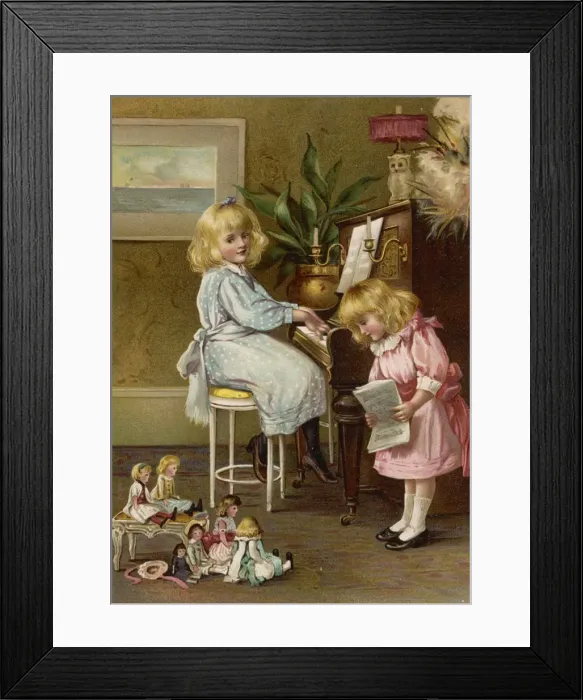 Framed Print : Girls Give Doll Concert Framed Print : Girls Give Doll Concert