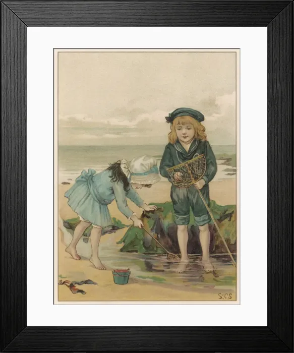 Framed Print : Children in Rockpool Framed Print : Children in Rockpool