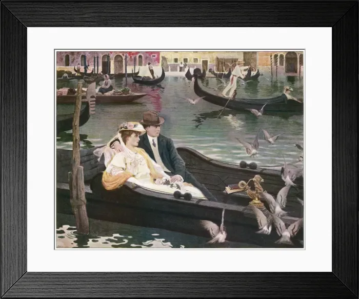 Framed Print : Couple in Gondola / 1907 Framed Print : Couple in Gondola / 1907