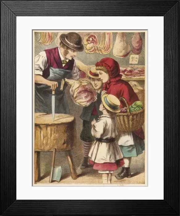 Framed Print : Trade / Shops / Food / Butcher Framed Print : Trade / Shops / Food / Butcher
