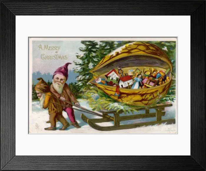 Framed Print : Gnomes Deliver Presents Framed Print : Gnomes Deliver Presents