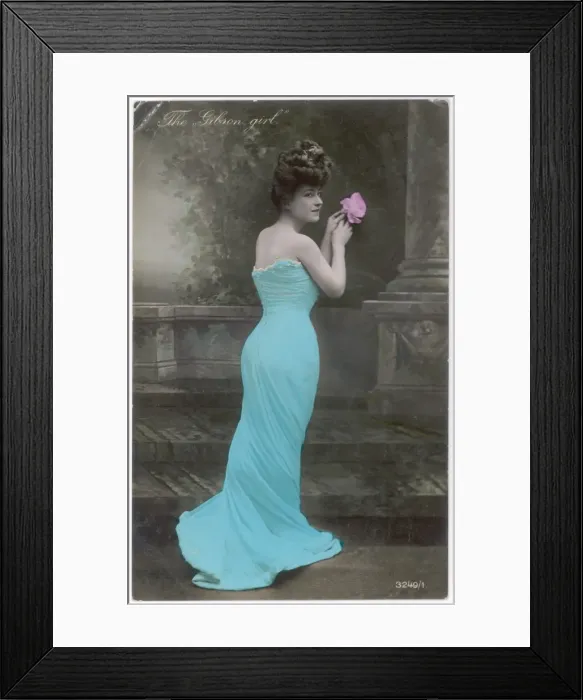Framed Print : Gibson Girl / Blue Dress Framed Print : Gibson Girl / Blue Dress