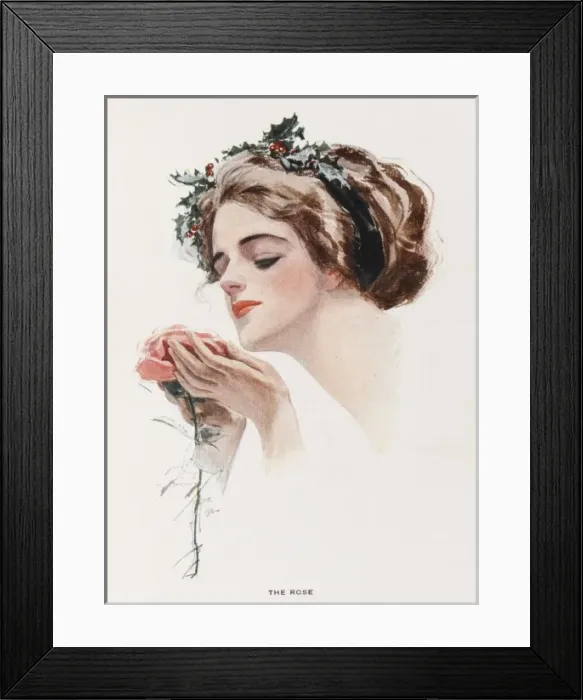 Framed Print : Female Type with Rose Framed Print : Female Type with Rose