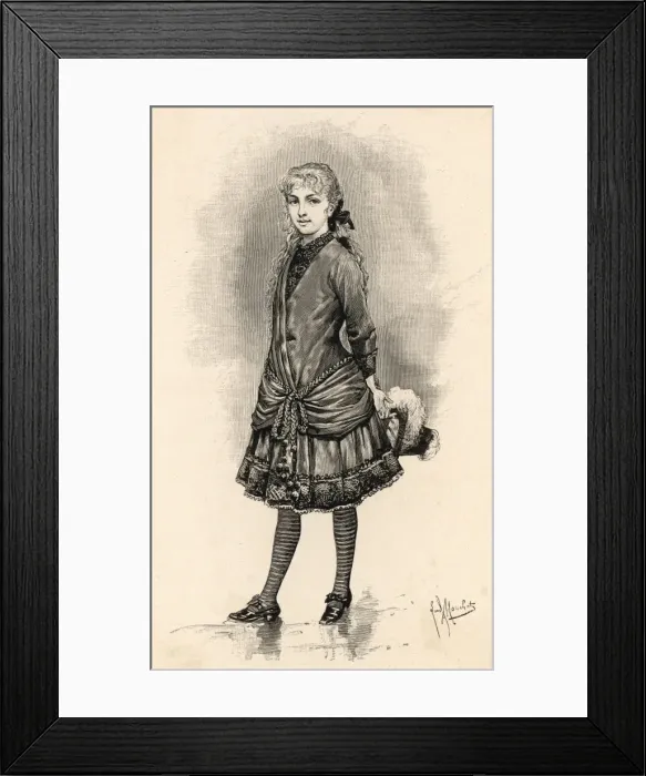 Framed Print : Girl / Striped Stockings Framed Print : Girl / Striped Stockings