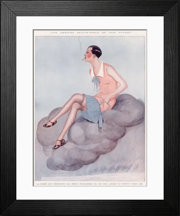 Framed Print : Lady on Mauve Cloud Framed Print : Lady on Mauve Cloud