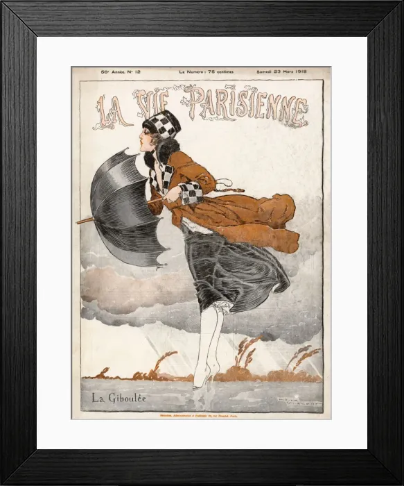 Framed Print : Female Type in Wind 1918 Framed Print : Female Type in Wind 1918
