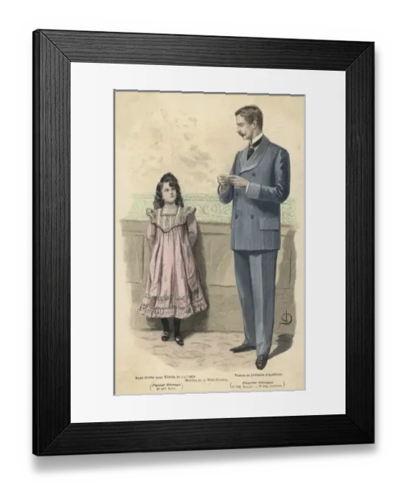 Framed Print : Costume Man & Girl 1899 Framed Print : Costume Man & Girl 1899