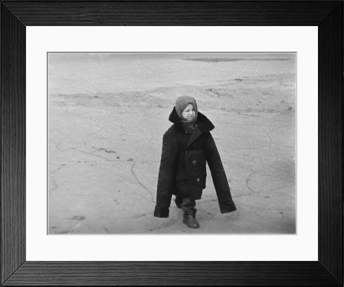 Framed Print : War Orphan in Coat