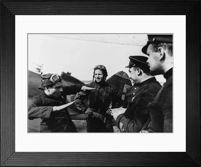 Framed Print : Soviet Pilots Re-Enact Framed Print : Soviet Pilots Re-Enact