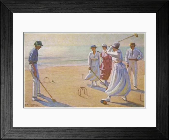 Framed Print : Croquet on the Beach Framed Print : Croquet on the Beach