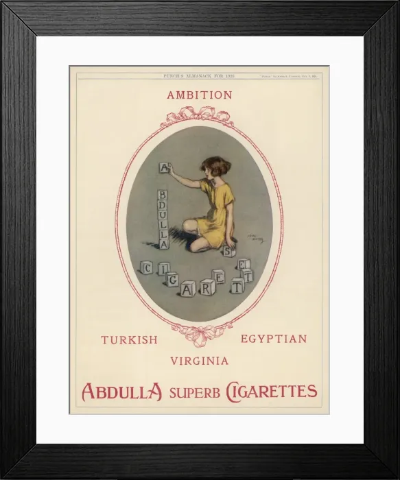 Framed Print : Abdulla Cigarettes Framed Print : Abdulla Cigarettes