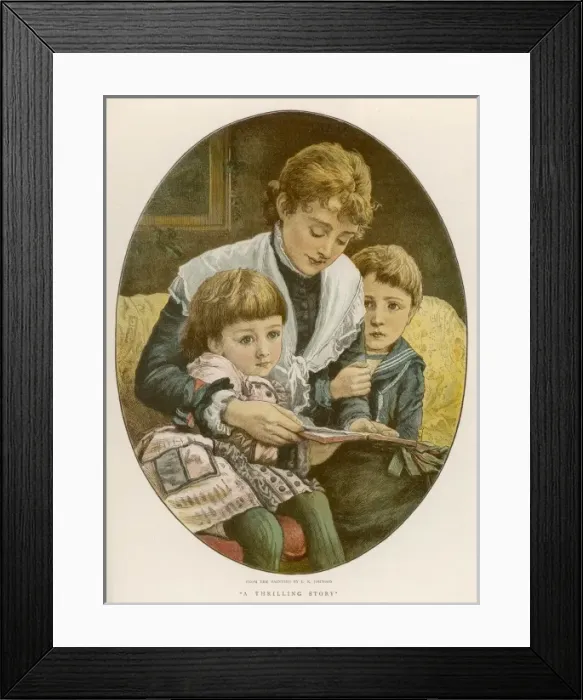 Framed Print : Mother Reads to Children Framed Print : Mother Reads to Children