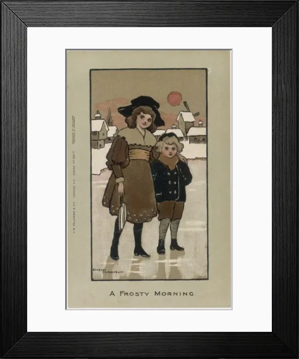 Framed Print : Boy and Girl on Ice Framed Print : Boy and Girl on Ice