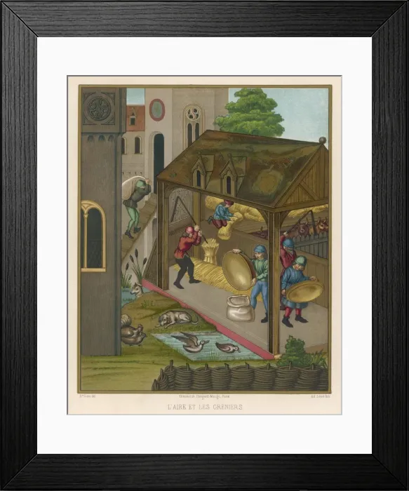 Framed Print : Threshing, C15 France Framed Print : Threshing, C15 France
