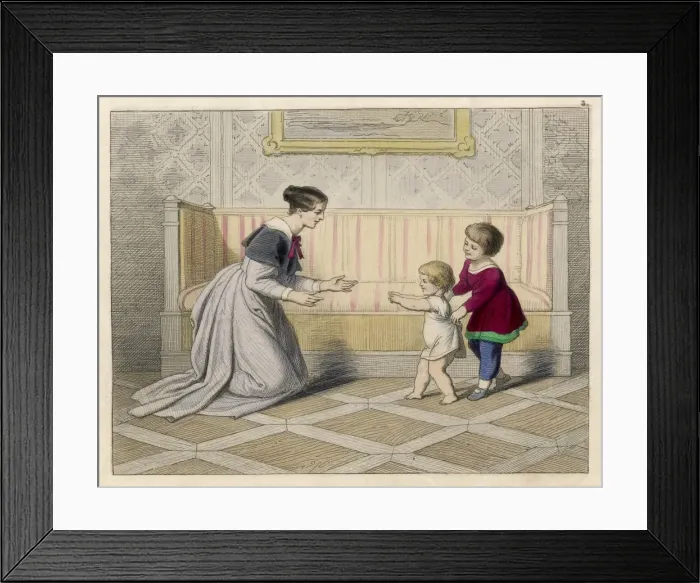 Framed Print : Childs First Steps / 1852 Framed Print : Childs First Steps / 1852