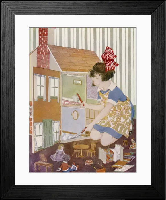 Framed Print : Cleaning the Dolls House Framed Print : Cleaning the Dolls House