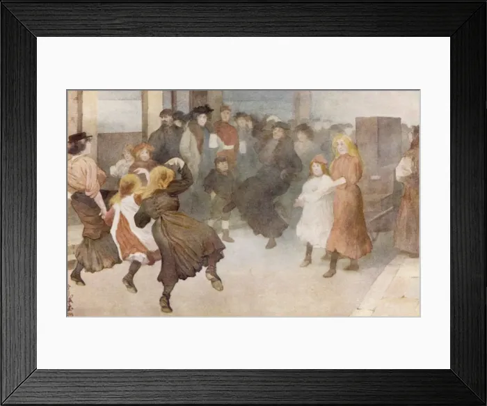 Framed Print : Barrel Organ Scene Framed Print : Barrel Organ Scene