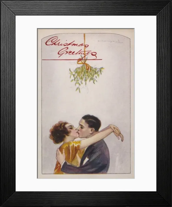 Framed Print : KISSING. Putting the mistletoe to good use Framed Print : KISSING. Putting the mistletoe to good use