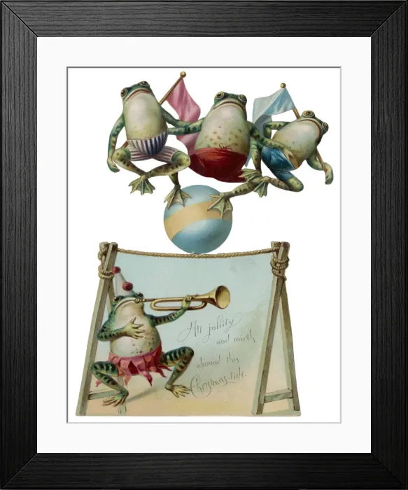 Framed Print : Card; Frog Acrobats Framed Print : Card; Frog Acrobats