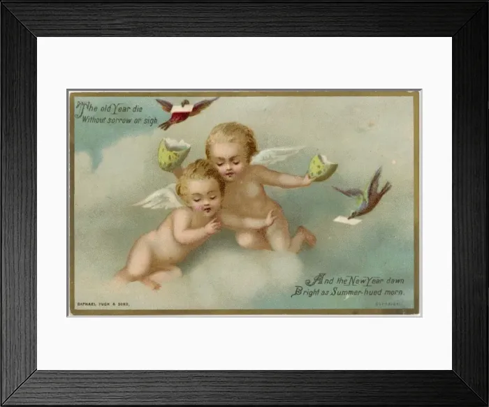 Framed Print : CHERUBS. Two cherubs in the clouds Framed Print : CHERUBS. Two cherubs in the clouds