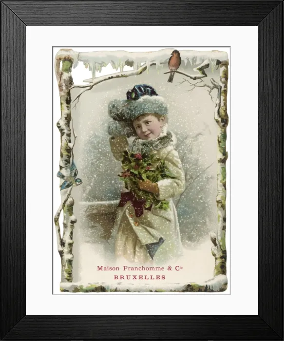Framed Print : Girl with Holly C1880 Framed Print : Girl with Holly C1880