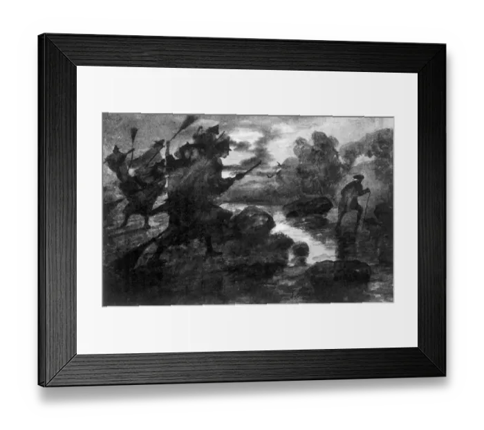 Framed Print : Witches at Stream Framed Print : Witches at Stream