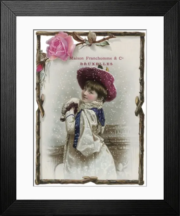 Framed Print : Girl with Muff C1880 Framed Print : Girl with Muff C1880