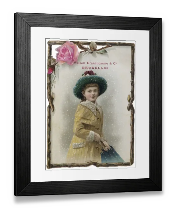 Framed Print : Girl with Brolly C1880