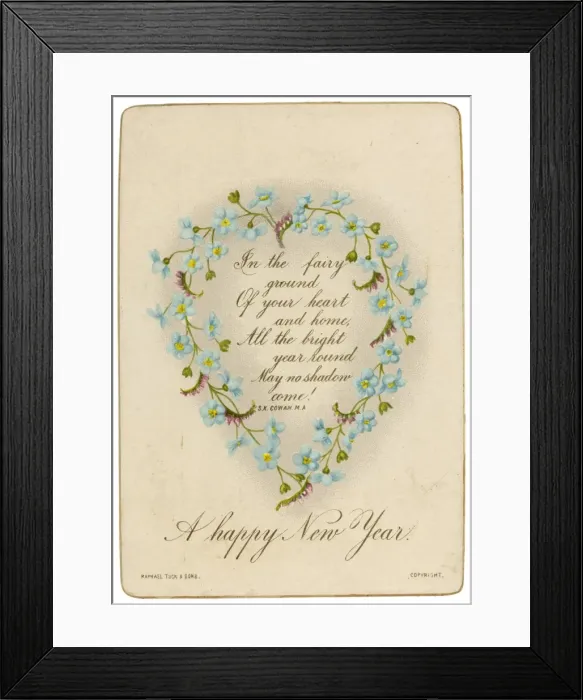 Framed Print : New Year Card 1880 Framed Print : New Year Card 1880