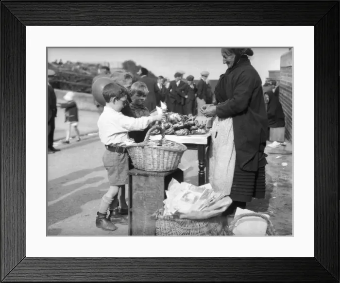 Framed Print : Kids Buying Crabs Framed Print : Kids Buying Crabs