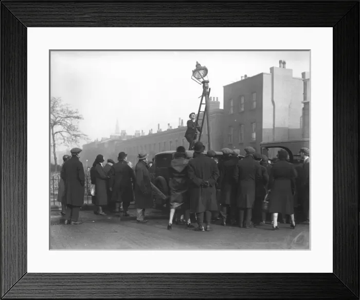 Framed Print : Mending a Lamp Post Framed Print : Mending a Lamp Post