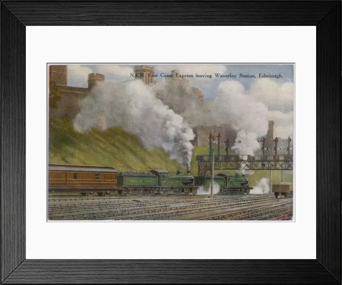 Framed Print : Train Leaves Edinburgh Framed Print : Train Leaves Edinburgh