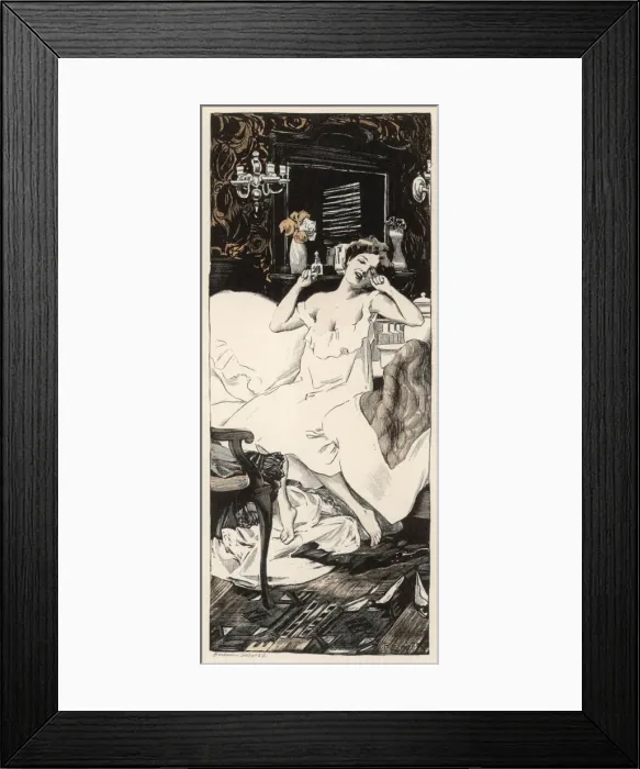 Framed Print : Female in Bed 1911 Framed Print : Female in Bed 1911
