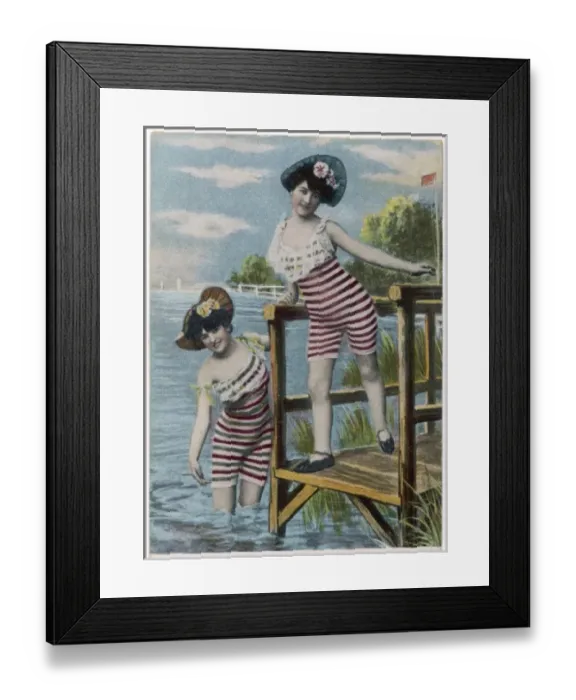 Framed Print : Bathing Beauties 1910 Framed Print : Bathing Beauties 1910