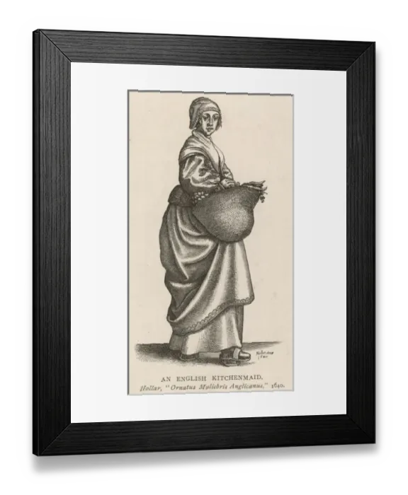 Framed Print : 17th Century Kitchenmaid Framed Print : 17th Century Kitchenmaid
