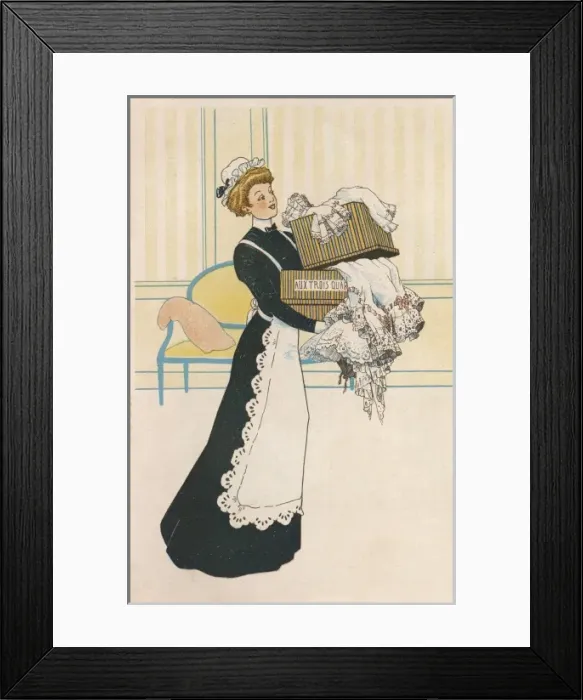 Framed Print : Maid Carries Clothes Framed Print : Maid Carries Clothes