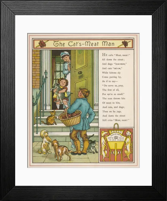 Framed Print : Cats Meat Man / T Crane Framed Print : Cats Meat Man / T Crane