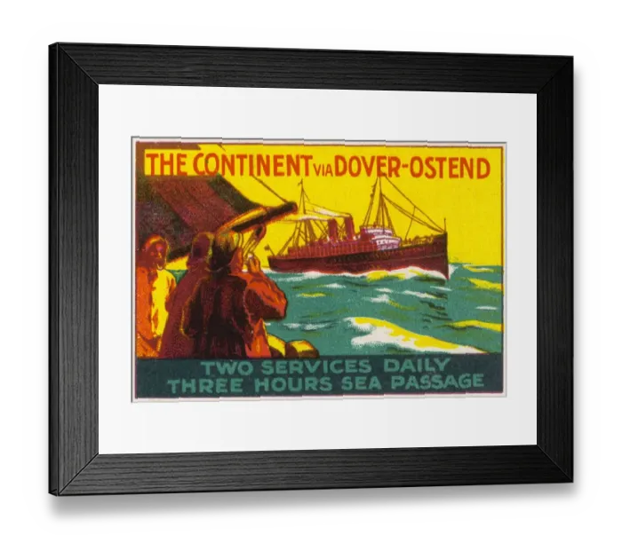 Framed Print : Advert  /  Dover-Ostend