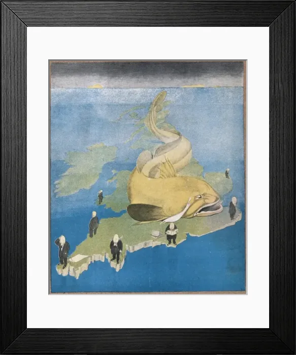 Framed Print : Ww1 Cartoon / U-Boat Block Framed Print : Ww1 Cartoon / U-Boat Block