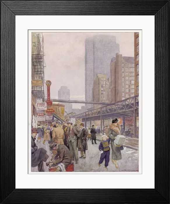 Framed Print : El at 6th Avenue / Simont Framed Print : El at 6th Avenue / Simont