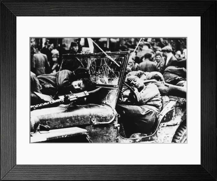 Framed Print : Exhausted Soviet Men Framed Print : Exhausted Soviet Men
