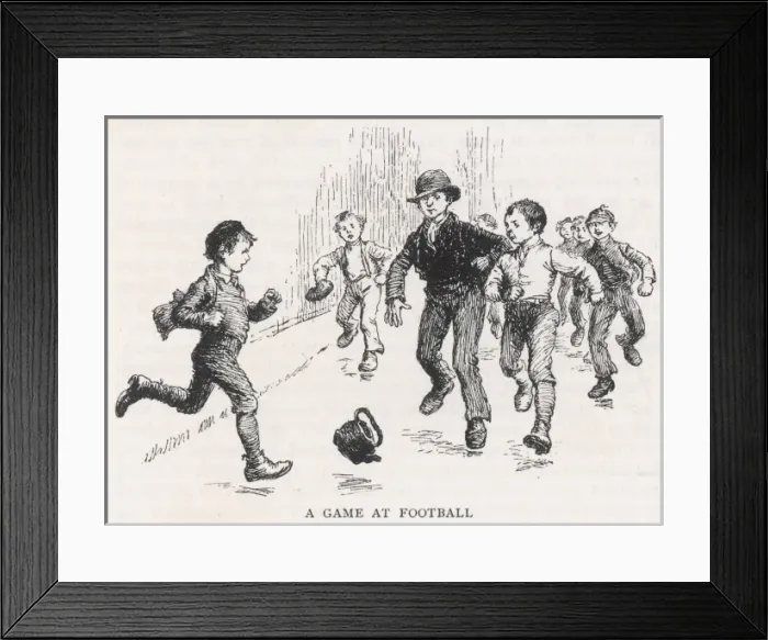 Framed Print : Street Football 1889 Framed Print : Street Football 1889