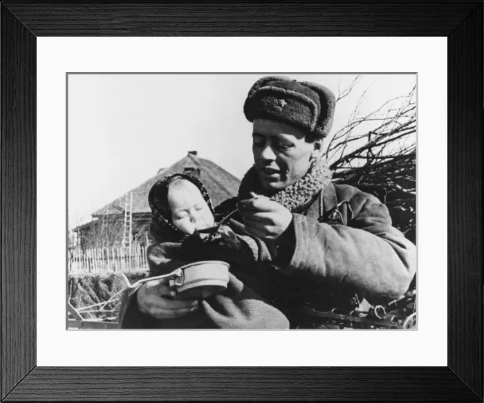 Framed Print : Soldier and Orphan Framed Print : Soldier and Orphan