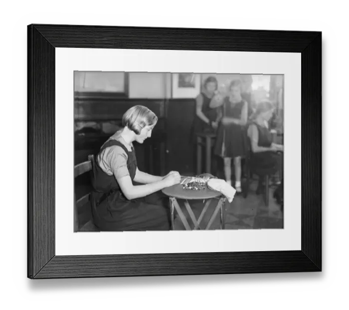 Framed Print : Girl Learning Lacework Framed Print : Girl Learning Lacework