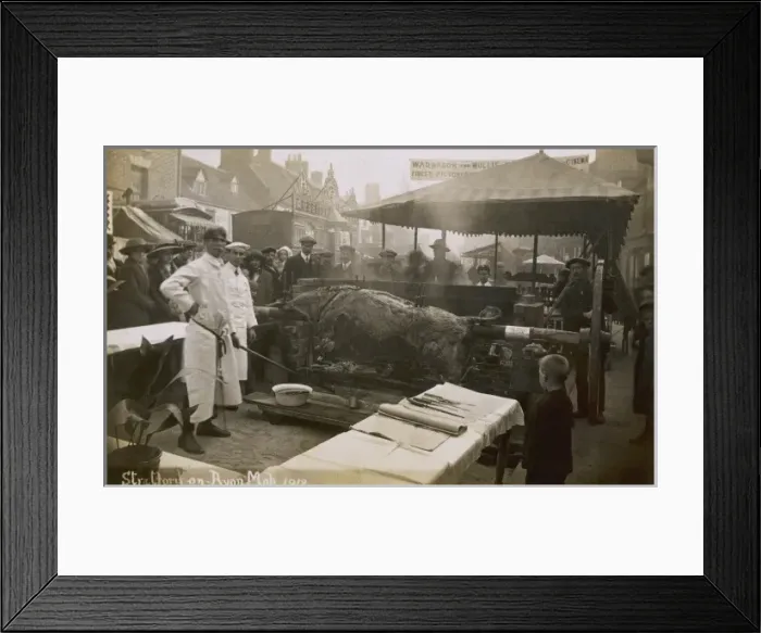 Framed Print : Roasting an Ox 1918 Framed Print : Roasting an Ox 1918