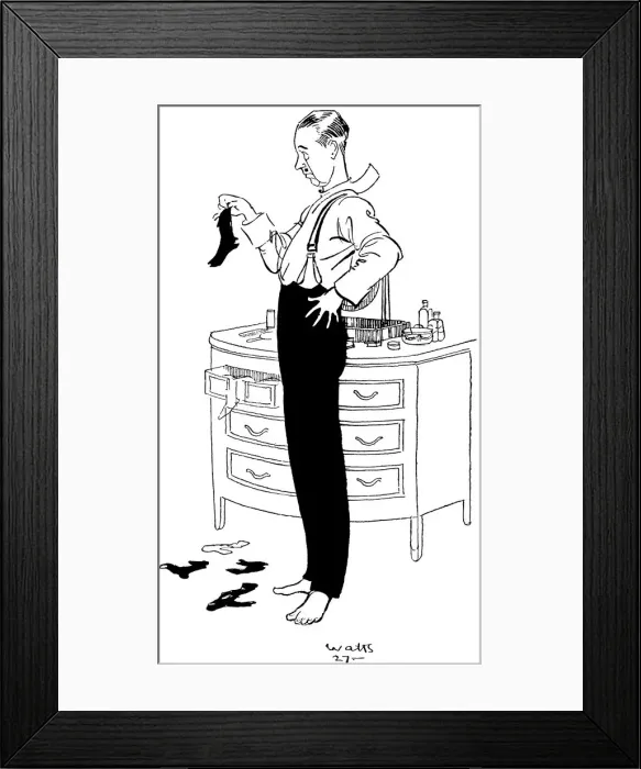 Framed Print : Man and Socks 1927 Framed Print : Man and Socks 1927
