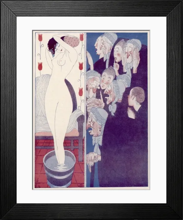 Framed Print : City Girl Bathing 1919 Framed Print : City Girl Bathing 1919