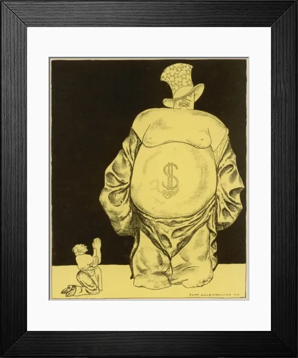 Framed Print : Worshipping the Dollar