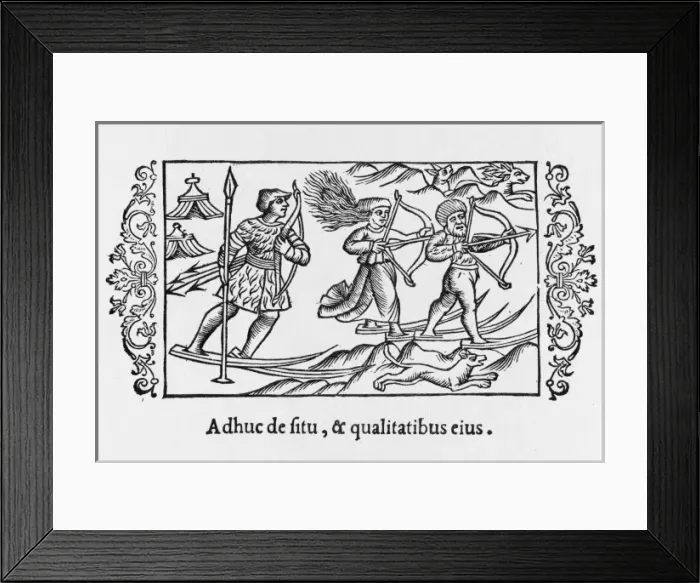 Framed Print : Hunting on Ski 1555 Framed Print : Hunting on Ski 1555