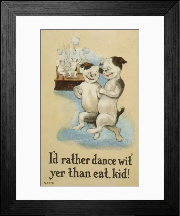 Framed Print : Two Dogs Dancing Framed Print : Two Dogs Dancing